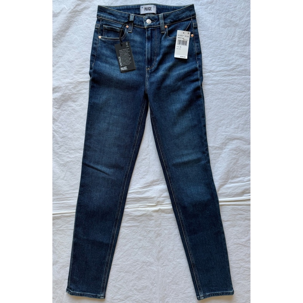 PAIGE NWT GEMMA HIGH RISE CIGARETTE LEG STRETCH SKETCHBOOK JEAN. SIZE 25 - Picture 7 of 14